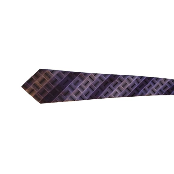 Arrow 100% Silk Tie Purple Geometric Men Necktie Business Work Church Wedding - Picture 5 of 13